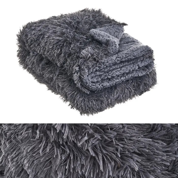 Manta pelo largo-sherpa new york gris oscuro