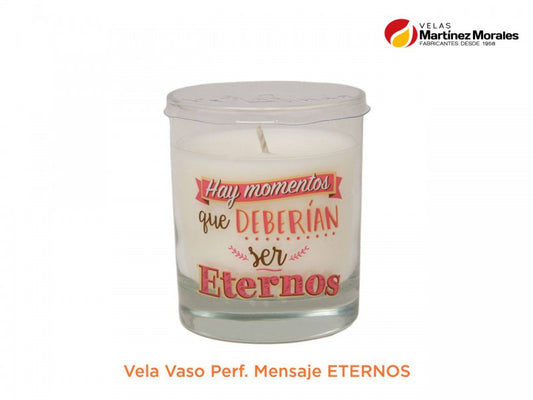 Vela vaso perf. Mensaje eternos