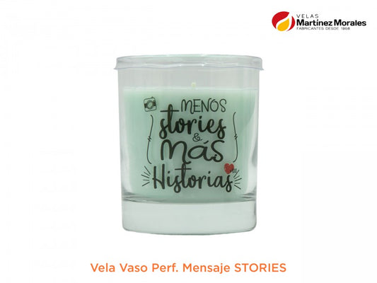 Vela vaso perf. Mensaje stories