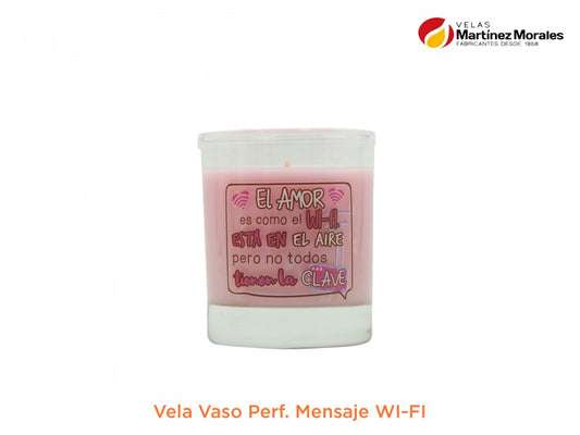 Vela vaso perf. Mensaje wi-fi