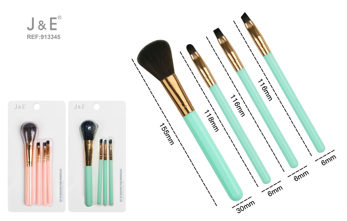 4 pcs set de brocha de maquillaje