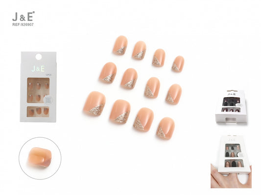 Set de uñas postizas desmontables 12 pcs