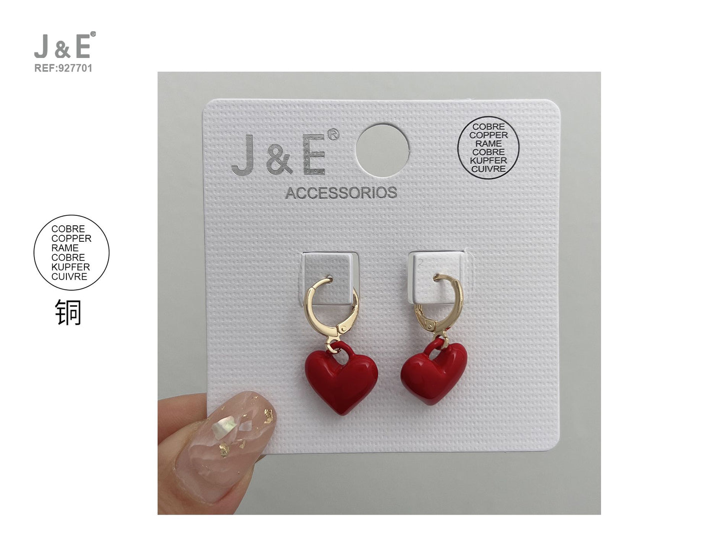 Pendientes corazón rojo