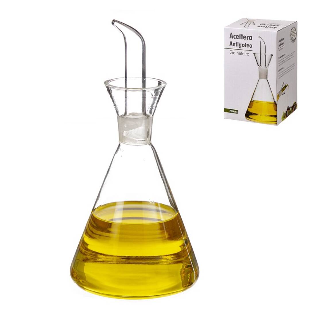 Aceitera cristal antigoteo 750 ml