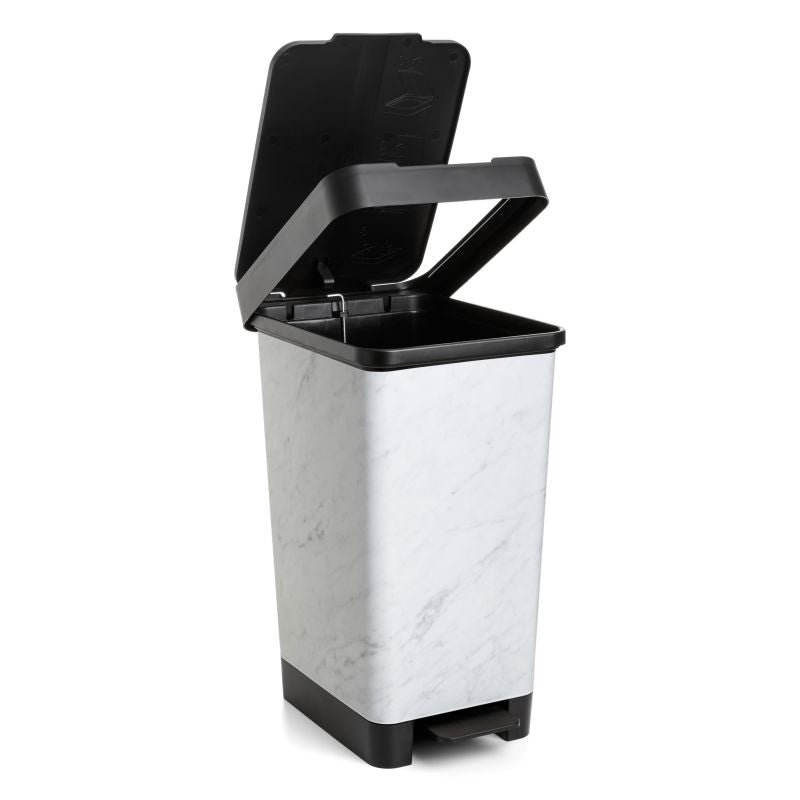 Cubo pedal 25l smart deco marble