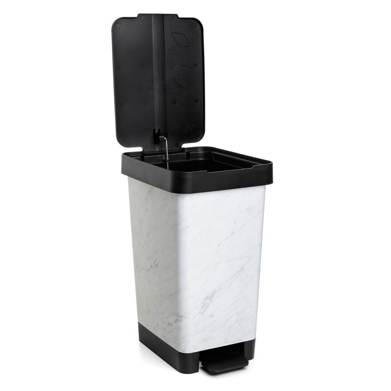 Cubo pedal 25l smart deco marble