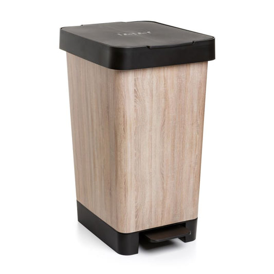 Cubo pedal 25l smart deco wood