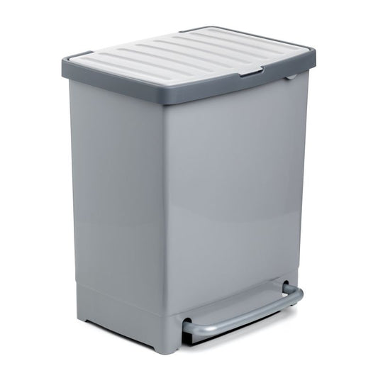 Cubo reciclaje 25l c/separador gris