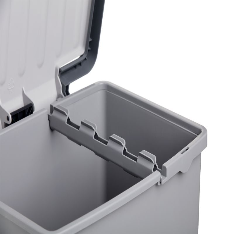 Cubo reciclaje 25l c/separador gris