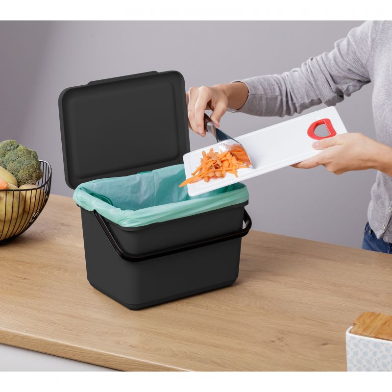 Cubo orgánico 6l smart sin soporte negro